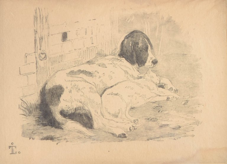 Johan Thomas Lundbye, etching, well listed Danish artist.