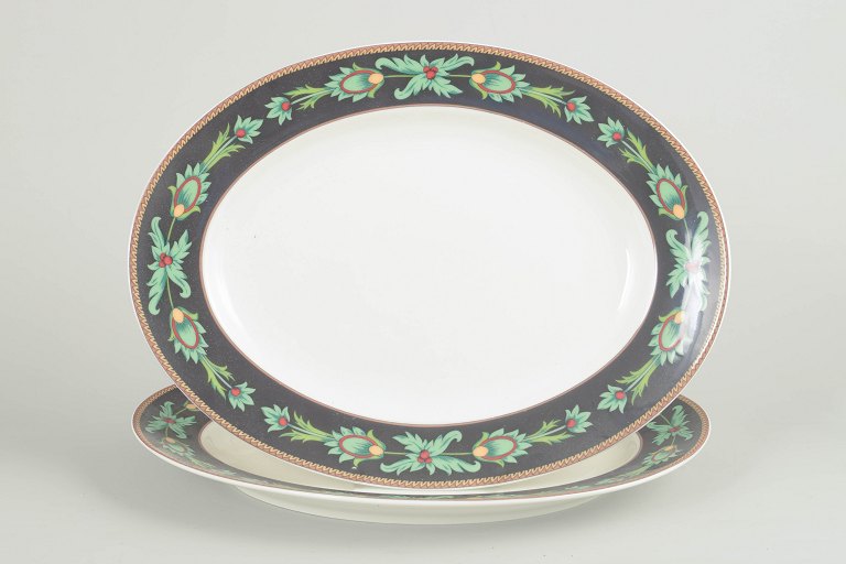 Nina Campbell for Rosenthal, pair of oval dishes.