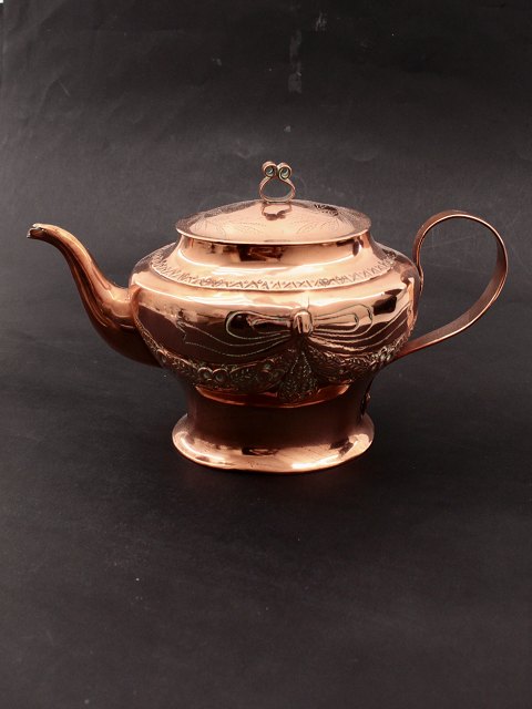 Decorated copper teapot