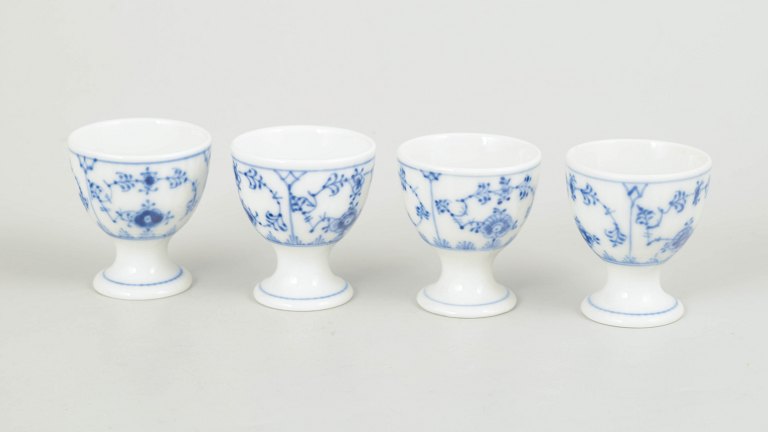 Royal Copenhagen Blue Fluted Plain, set of four egg cups.