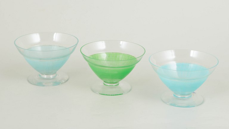 Kosta Boda, set of three cocktail glasses/dessert bowls.