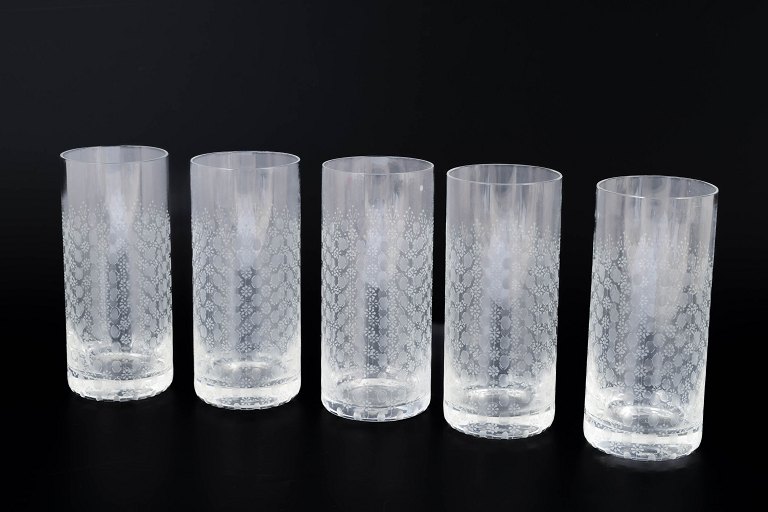 Bjørn Wiinblad for Rosenthal, sæt af fem “Romanze” glas.