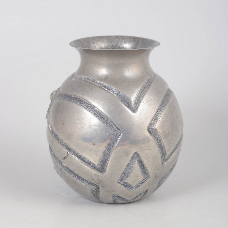 F. Armand for Art Etain, art deco tinvase.