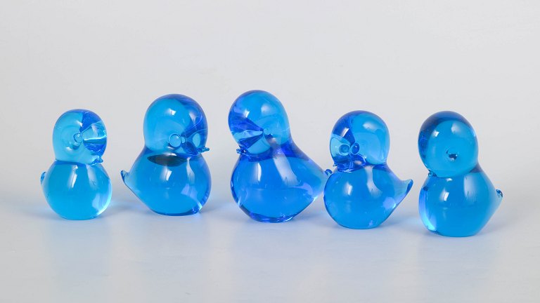 Josef Marcolin for FM Ronneby, set of five duck figurines.