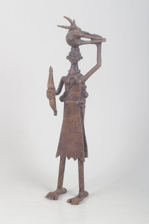 Vestafrikansk bronzefigur, midten af 1900-tallet.